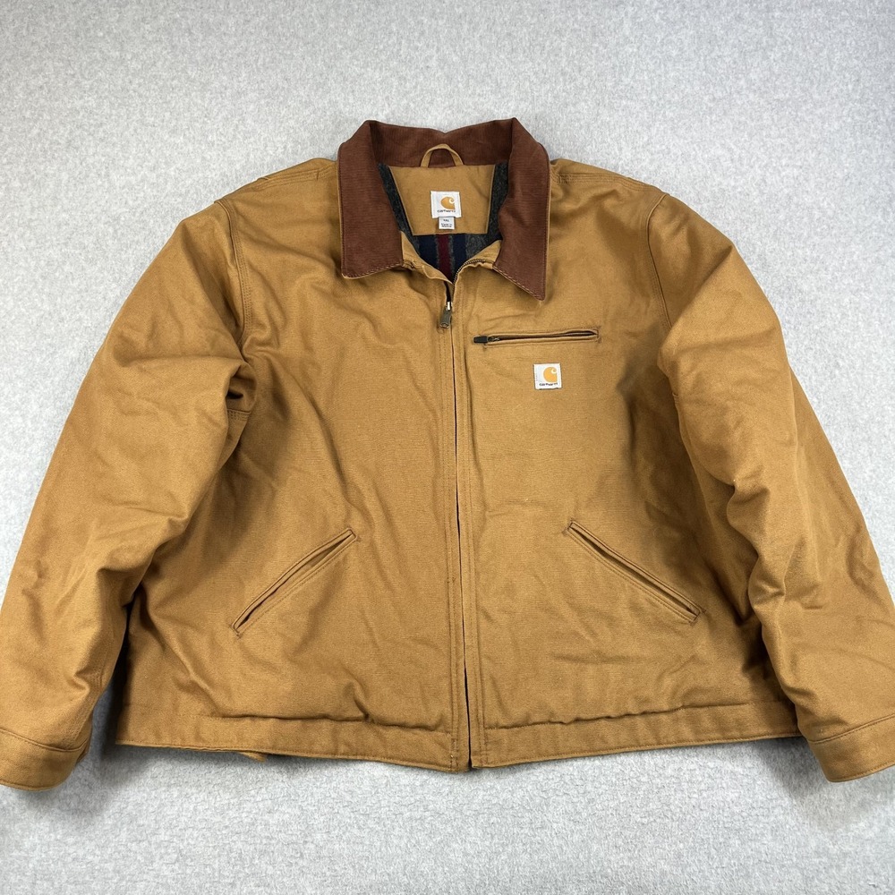 Carhartt Detroit Duck Jacket Mens 4XL Blanket Lined Brown Canvas Work 106234